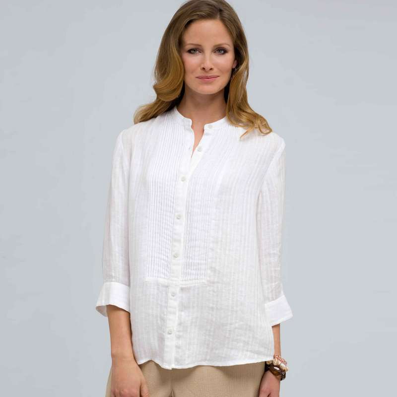 Pleated Button Down, White, large image number 0