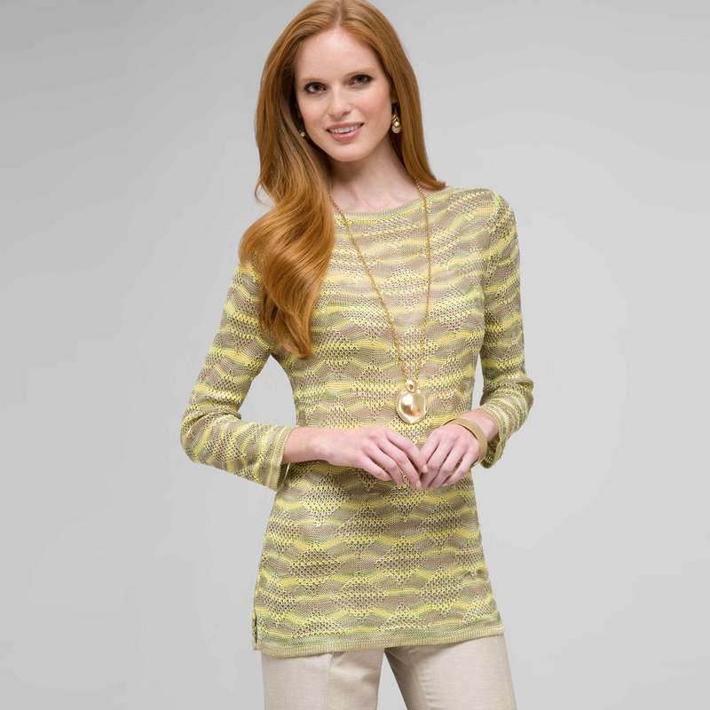 Boat Neck Tunic, Keylime Multi, large image number 0